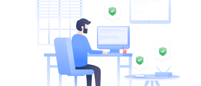 Man using computer