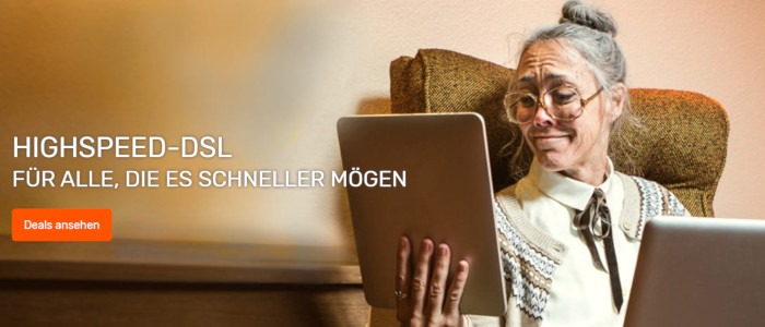 Lady looking at tablet